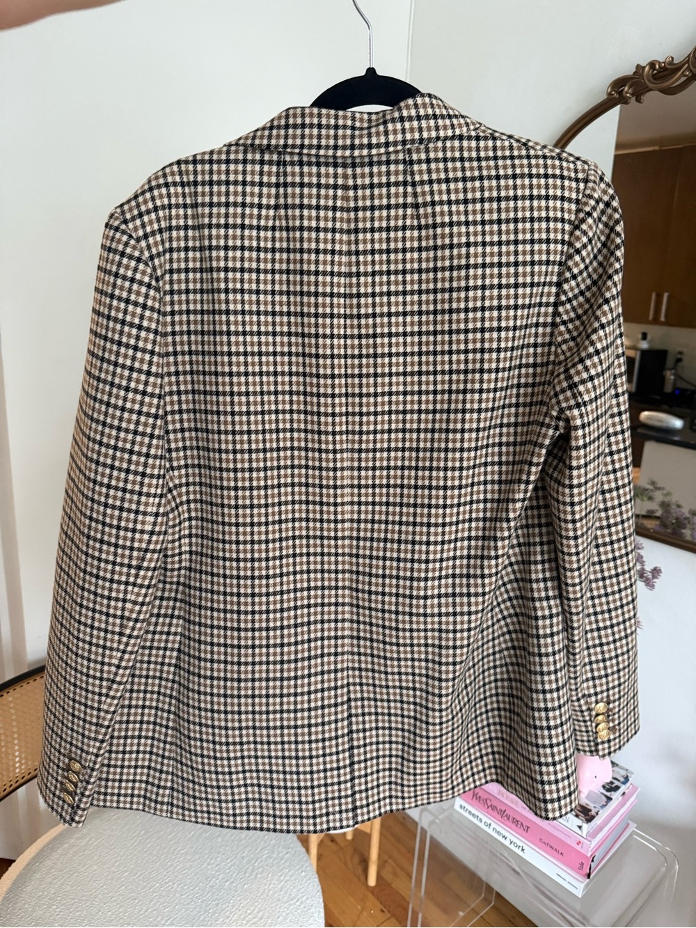 J. Crew Double-Breasted Houndstooth Blazer in Brown and Black - Picture 3 of 4